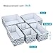 Storage Bins, iSPECLE Foldable Cloth Storage Cubes Drawer Organizer Closet Underwear Box Storage Baskets Containers Drawer Dividers for Bras, Socks, Scarves, Cosmetics - Set of 6, Grey Chevron Pattern