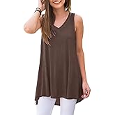 AWULIFFAN Women's Summer Sleeveless V-Neck T-Shirt Tunic Tops Blouse Shirts