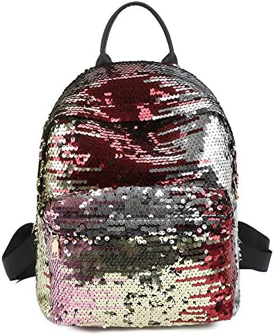 QTKJ Magic Reversible Sequin Backpack for Kids Womens Fashion Glitter School Bag Travel Bag for Girl (Gold)
