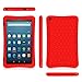 Fintie Silicone Case for Amazon All-New Fire HD 8 - [Honey Comb Series] Light Weight [Anti Slip] Shock Proof Silicone Protective Cover [Kids Friendly] for Fire HD 8 Tablet (2016 6th Gen Only), Red