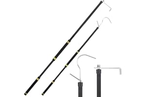 UEGHNS Truck Cargo Retriever Heavy Duty, Cargo Grabber Truck Cargo Retriever 35-77" with Two Hooks Essential Pickup Truck Van RVs Tools Thickened Stainless Steel is Sturdy and Convenient