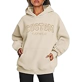 LullabyMall Custom Embroidered Hoodie Design Your Own, Personalized Hoodie For Everyone, Customize Text On Sleeve, Add Your Own Custom Text, Personalized Embroidery Motherday Gifts