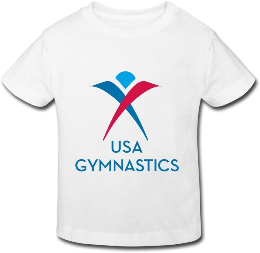 USA Gymnastics White Little Boys Girls Roundneck T Shirt For Toddlers Size 5-6 Toddler