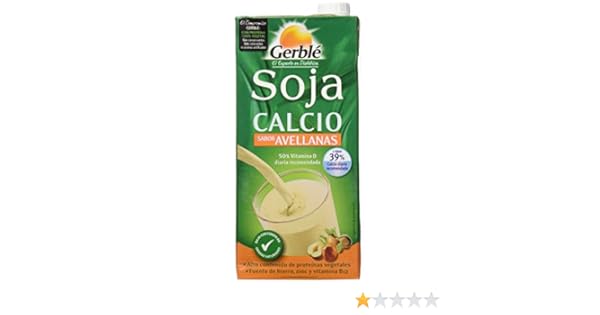 Gerblé - Bebida de soja calcio con sabor avellanas, 1 litro, Pack ...