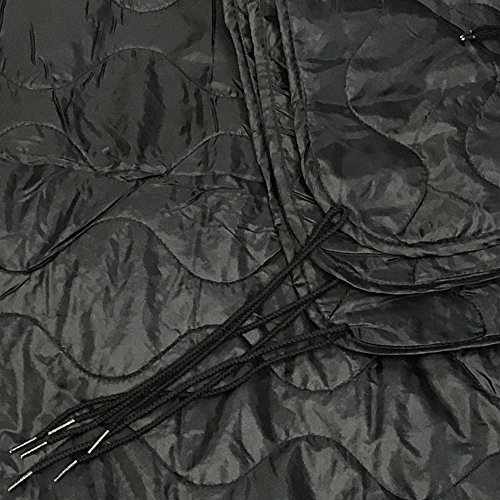 BLACK 86''L x 58''W G.I Style Poncho Liner Blanket Sleeping Bag Liner Rip-Stop Nylon w/ Pouch - Thumbnail 2