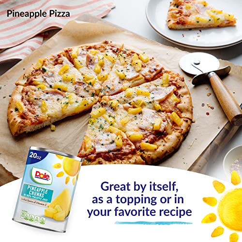 DOLE CANNED FRUIT, PINEAPPLE CHUNKS IN 100% PINEAPPLE JUICE, GLUTEN FREE, PANTRY STAPLES, 20 OZ, PACKAGING MAY VARY