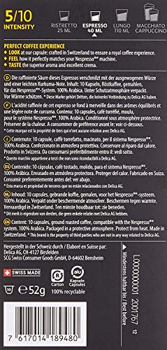 Café Royal Espresso 50 Nespresso kompatible Kapseln (aus Aluminium, Intensität 5/10), 5er Pack (5 x 10 Kaffeekapseln) – Bild 3