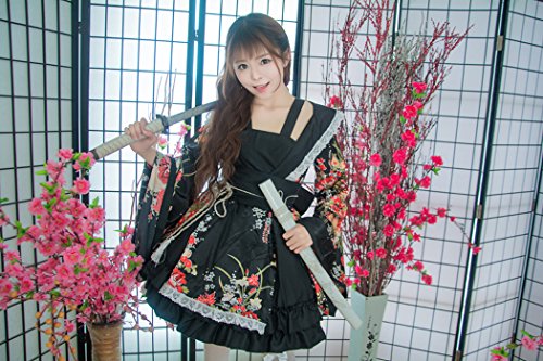 Ainiel Women’s Japanese Style Kimono Dress Flower Printed - Image 4