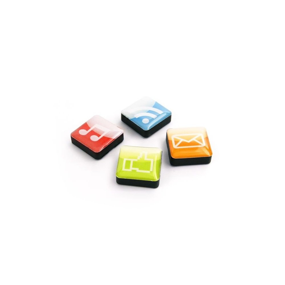 FIRST4MAGNETS Assorted Icon Style Magnets-Apps (1 Set of 4), Multicolored