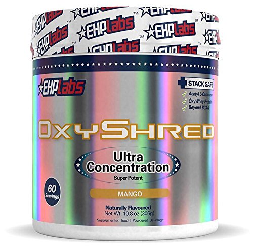 EHPlabs OxyShred Thermogenic Fat Burner Mango (306g) Boost Metabolism, Low Stimulant, Destroy Stubborn Fat Cells - 60 Servings EHPlabs OxyShred Thermogenic Fat Burner Mango (306g) Boost Metabolism, Low Stimulant, Destroy Stubborn Fat Cells - 60 Servings