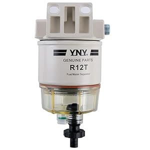 Ebely R12T Fuel Fittings Marine Spin-on Fuel Filter Water Separator 120AT NPT ZG1/4-19 Fit Gasoline Engine and Diesel Engine
