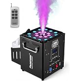 FANSTGEQ Vertical Fog Machine 1800W with Remote &amp; DMX Control, Timer | 8 Inner &amp; 12 Outer Independent LEDs, Multi Light Modes for Stage Performances, Halloween, Gender Reveal Parties
