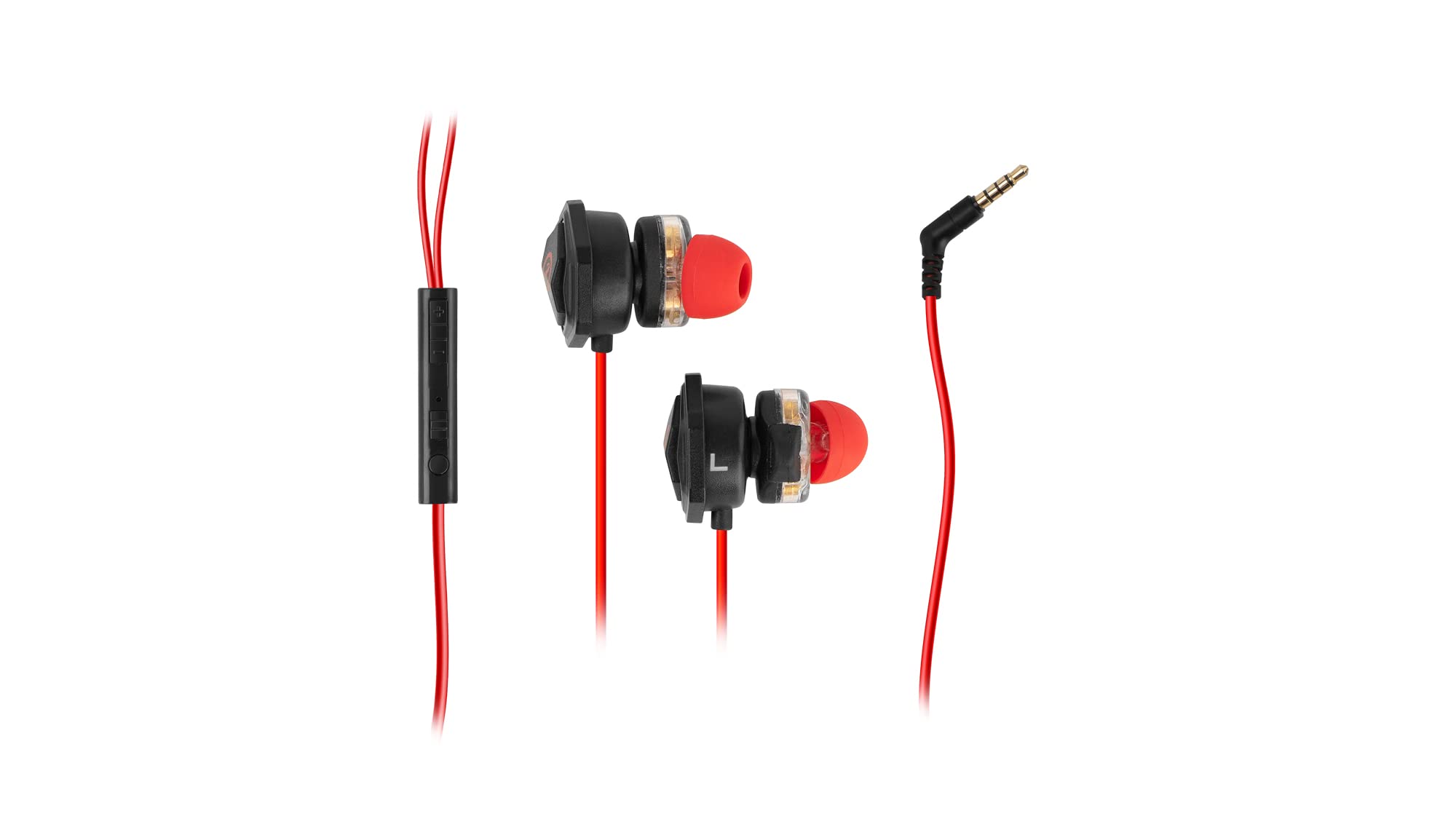 OZONE GAMING Heat X30 OZHEATX30 In-Ear Headphones, Stereo Sound, Built-in Microphone, Remote Control, Receive Hands- Calls, Removable Gaming Microphone, Black