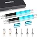 Dimples Excel 2 in 1 Precision Stylus with Fine Point Tip Disc and Hybrid Fiber Tip - 4 Replacement Discs and 2 Micro-knit Hybrid Fiber Tips, 2 Pack