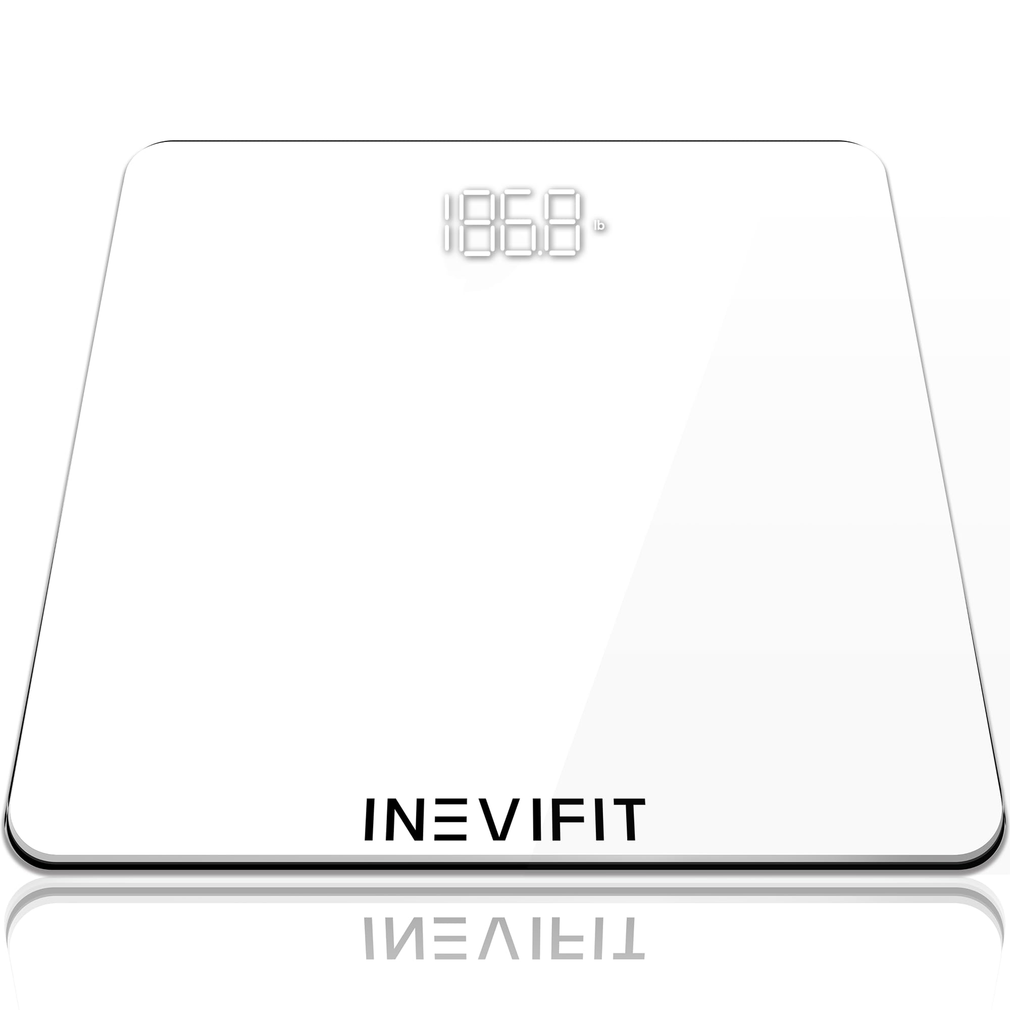 INEVIFIT Bathroom Scale, Highly Accurate Digital Bathroom Body Scale, Measures Weight up to 400 lbs. Includes Batteries Image