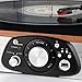 1 by ONE Belt-Drive 3-Speed Portable Record Player Bluetooth Vinyl Turntable with Built in Speakers, Supports RCA Output, Headphone Jack, MP3, Mobile Phones Music Playback, Black