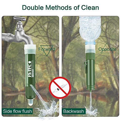 FS-TFC Portable Mini Personal Water Filter Straw Purifier Gravity Outdoor Survival Gear