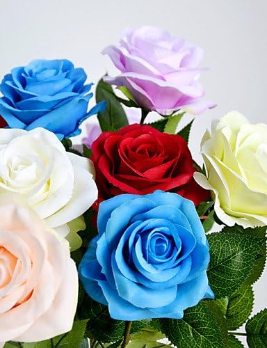 RZAOHuaj,Artificial flowers, decorative bouquet, Wedding Decoration Flower Polyester Roses Artificial Flowers(1PC) , light purple