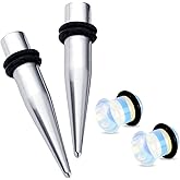 Bngukju 1 Gauge - 9MM Ear Stretching Kit Tapers And Single Flare Ear Plugs Tunnels Gauges Stretcher Piercings