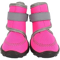 ZJOUJ Rain Boots- Autumn and Winter Waterproof Non-Slip Pet Rain Boots, Outdoor Large Dog Waterproof Foot Cover (Color : Pink, Size : 9.2x6cm)