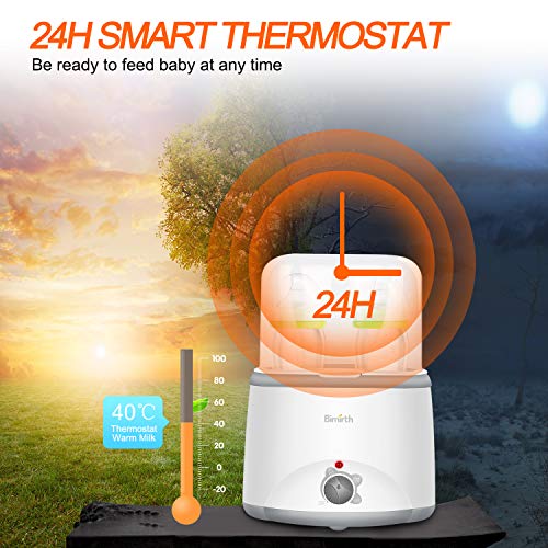Baby Bottle Warmer Bottle Steam Food Heater Smart Thermostat Multi-Function Portable Fast Bottle Warmer with Evenly Warming Breast Milk Or Formula, Real-time Temperature, fit Most of Baby Bottles