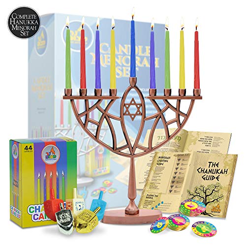 Menorahs for Chanukah Complete Set Hanukkah Menorah Menorah, Hanukkah Candles, Dreidels