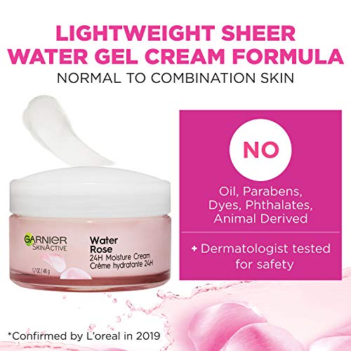 Garnier SkinActive 24H Moisture Cream with Rose Water and Hyaluronic Acid, Face Moisturizer, For