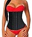 YIANNA Women's Underbust Latex Sport Girdle Waist Training Corset Fat Burner Abdominal Trainer Waist Body Shaper For Weight Loss, Size S (Black)
