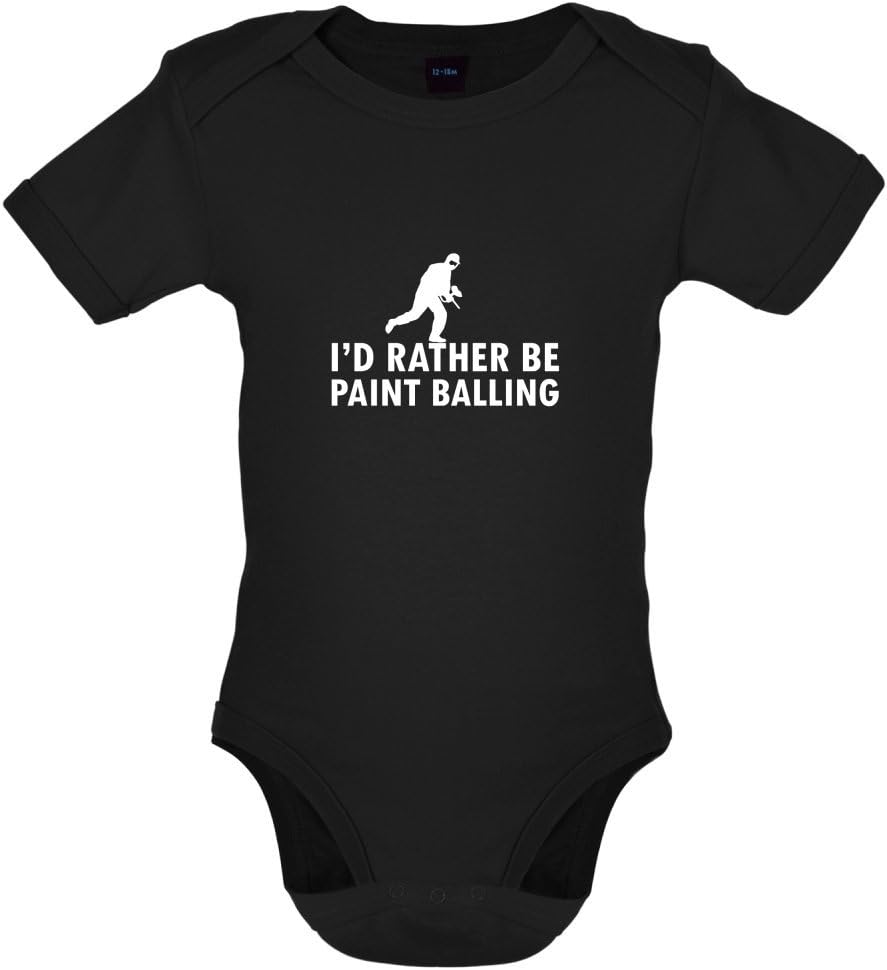 Dressdown I'd Rather Be Paint Balling - Babygrow/Bodysuit - 7 Colours - Ages 0-18 Months