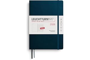 LEUCHTTURM1917 - Weekly Planner & Notebook 2026, Hardcover, Medium (A5), Ruled, Deep Sea (Jan 1 - Dec 31, 2026)