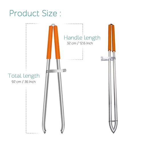 EJG 36" Long Trash & Garbage Picker Grabber, Lightweight Aluminium & Rustproof, Litter Pick Up Stick, Trash Tong, Reaching Assist Tool, Reacher Tool For Elderly, Garden Nabber Plogging (Orange) In Arabia - View #8