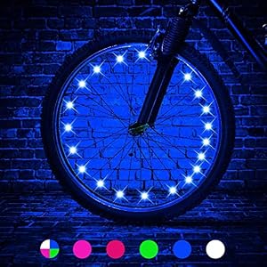HUGEE LED Bike Wheel Lights – Cycling Wheel Safety Light Spoke Decoration,Lighting Waterproof Bicycle Wheel Light String…
