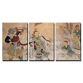 Chinese Classic Wall Drawing x3 Panels