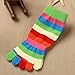 Qianle 3 Pairs Unisex Children Rainbow Split 5 Toes Socks Kids Socks
