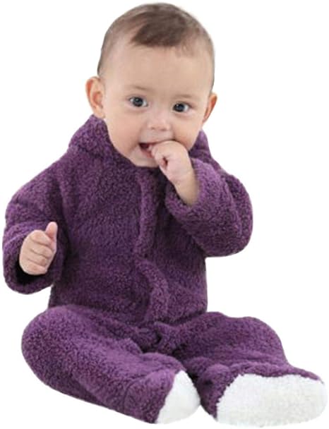 Amazon Com Newborn Winter Warm Fleece Jumpsuit Jchen Tm Infant Toddler Baby Boys Girls Keep Warm Cartoon Hooded Romper Jumpsuit For 0 18 Months Age 0 3 Months Yellow Arts Crafts Sewing
