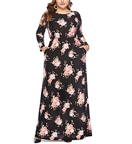 Eternatastic Womens Floral Maxi Dress V-Neck Wrap Plus Size Long Dresses