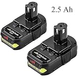 Forrat P102 2500mAh Replacement for Ryobi 18V Lithium Ion Battery P104 P105 P102 P103 P107 P108 for Ryobi 18-Volt ONE+ Plus CordlessPower Tool Battery - 2 Pack
