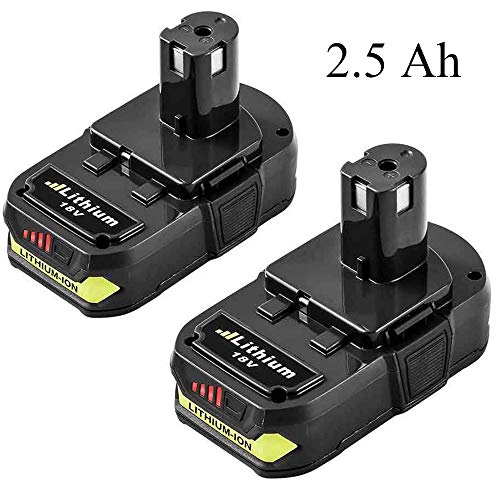 Forrat P102 2500mAh Replacement for Ryobi 18V Lithium Ion Battery P104 P105 P102 P103 P107 P108 for Ryobi 18-Volt ONE+ Plus CordlessPower Tool Battery - 2 Pack