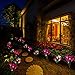Solar Flower Lights, Solar Lights Outdoor Garden Decorative with 7 Lily Flower 1 Butterfly for Yard Patio Lawn Garden Decorations (Purple + Red)