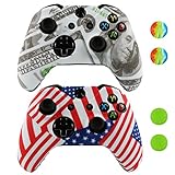 LZETC(TM)Silicone Cover for Xbox One Remote - 2 Pack Combo for Microsoft Xbox 1 Wireless Gamepad Flag