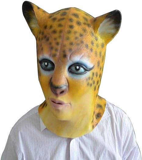Amazon Co Jp ラテックスヒョウマスク恐怖ヒョウヘッドセットバーパーティーメイクスプーフィングパーティーアイテム 色 Leopard サイズ One Size ホーム キッチン
