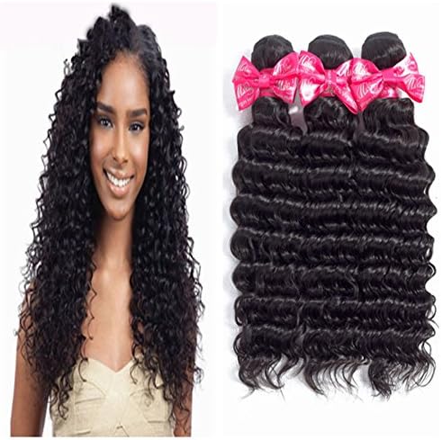Ms Love Hair Brazilian Deep Wave Virgin Hair Unprocessed Human Hair Extension 1 Bundles Natural Color (100+/-5g)/Pc (Beautiful Natural Curl) (8)