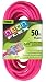 Prime NS513830 50-Foot 12/3 SJTW Flex High Visibility Extra Heavy Duty Outdoor Extension Cord with Primelight Indicator Light, Neon Pink