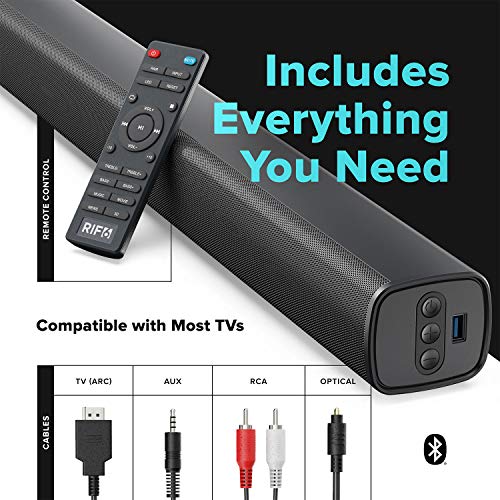 RIF6 Sound Bar - 35 Inch Home Theater TV Soundbar with LED Display, Dual Built-in Subwoofers and 4 Equalizer Settings… - Image 3