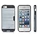 iPhone 5S, iPhone 5, Dual-layer Heavy Duty Matte Rugged Protective Cover Case with Credit Card Slot Holder for Apple iPhone 5 iPhone 5S by Cazle (Navy)