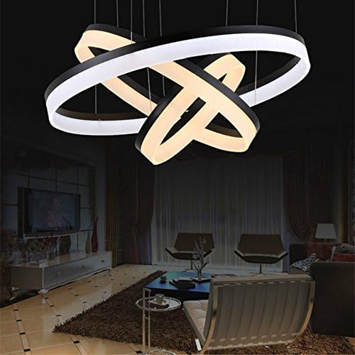 FengChandelier-Acrylic Jade Ring Led Chandelier for Living Room / Restaurant / Hotel Creative Round shape lighting,white 3 laps 40+60+80cm [Energy Class A++]