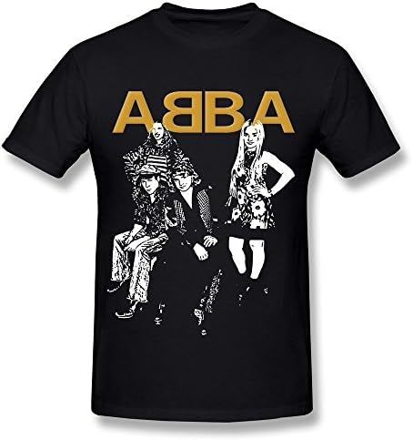PAYYAND Men's ABBA Pop Group LOGO T-shirt Black L