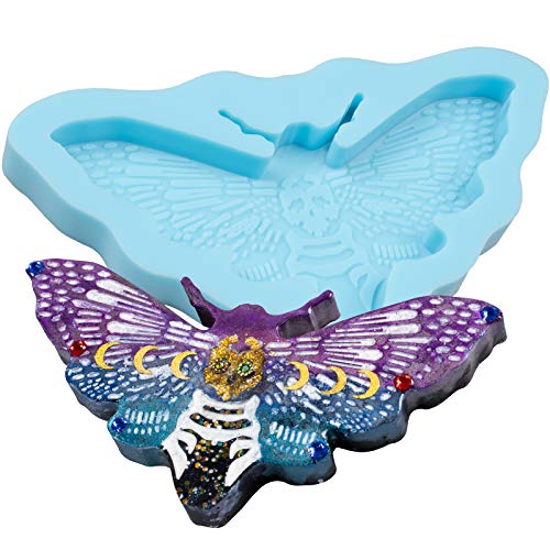 Death's Head Moth Epoxy Resin Silicone Mold Gothic Necklace Pendant Jewelry Casting Supplies Large 4.33x2.1x0.4inch