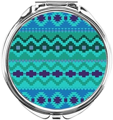 Dream Stage Aztec Pattern Aztec Motif - Blue Green Purple Mirror Compact