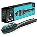 Caju Hair Straightener Ceramic Brush, Professional Electric Instant Heat Up Straightening Hot Comb for Silky Straight Hair, Frizz-Free, Top Quality Heat Resistant Coating Springy Bristles, Lcd Display